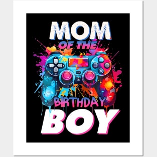 Mom Of The Birthday Boy Matching Video Gamer Birthday Party Posters and Art